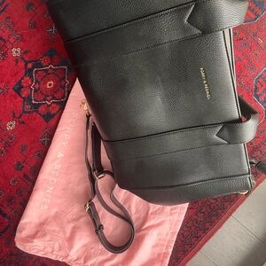 Never Used Brand New Poppy & Peonies Black Pebbled Leather Crossbody with Gold